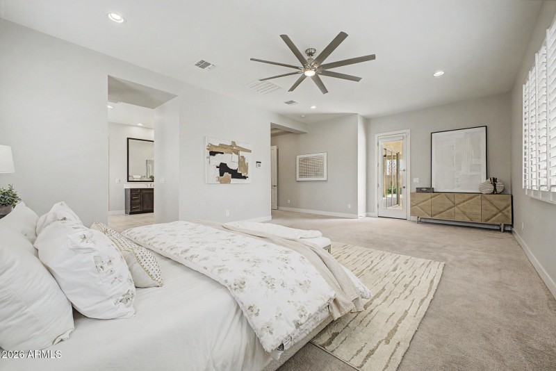 master bedroom with back porch access