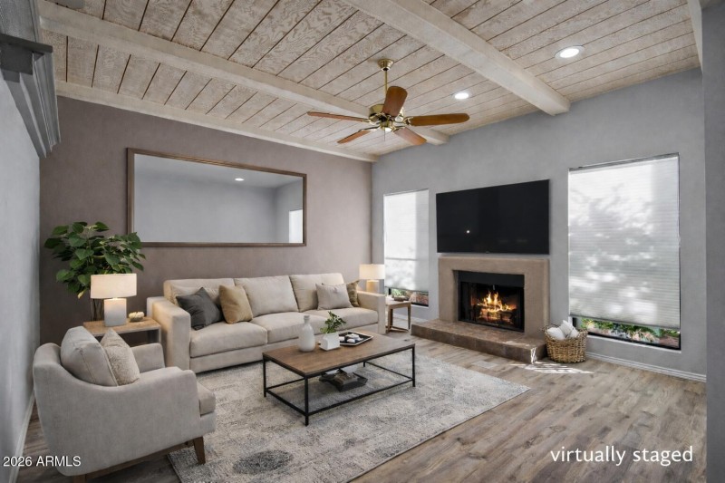 Rustic living room with modern touches