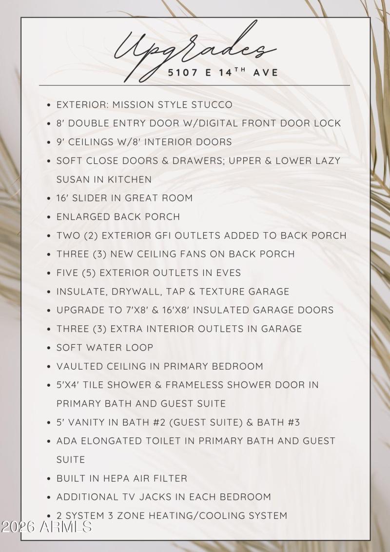 Upgrades List
