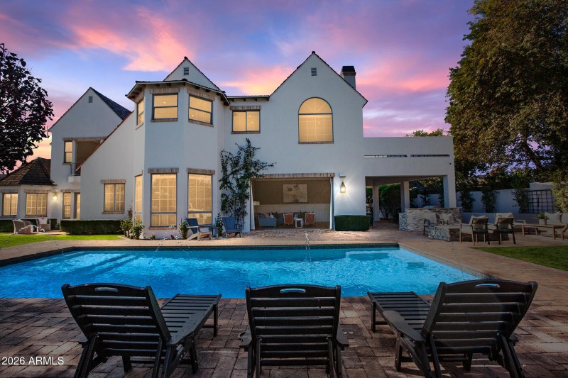 Evening back elevation