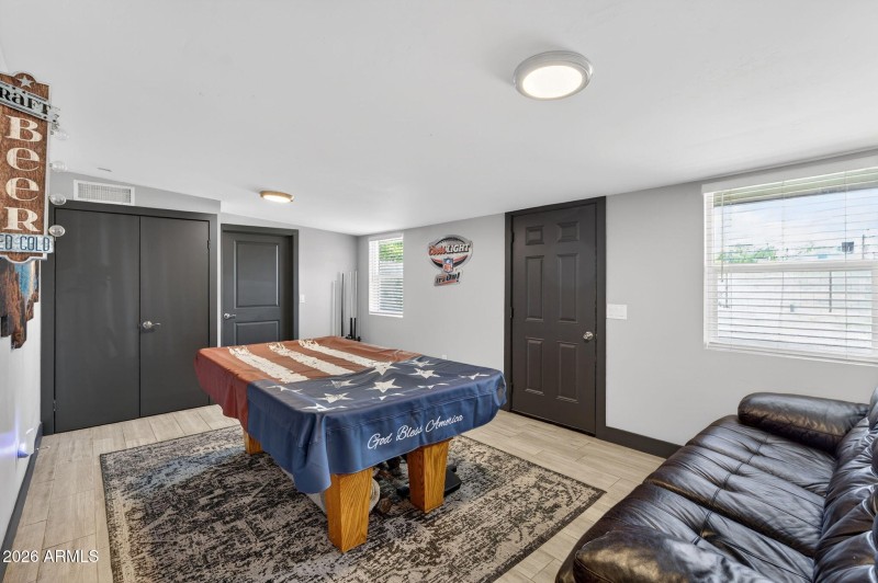 Game Room with Pool Table