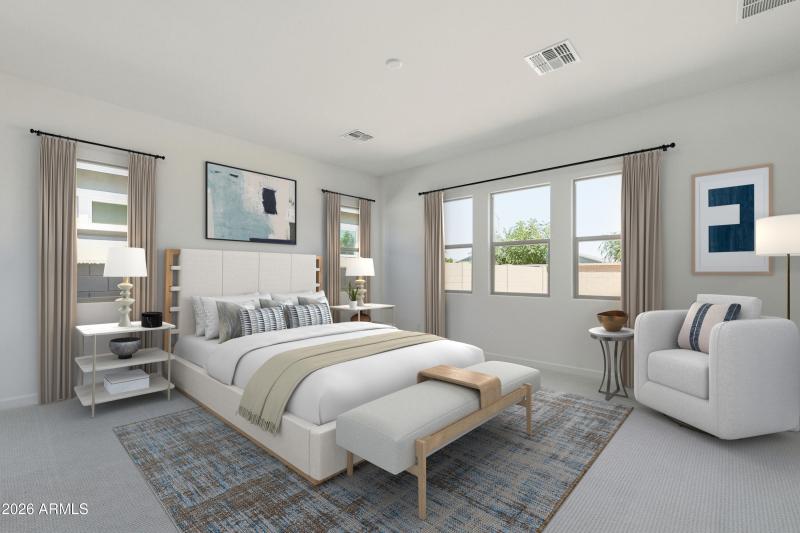 Virtual staging primary bedroom