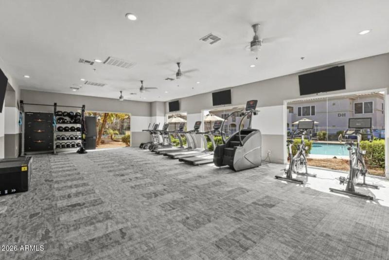 Full Size Gym Overlooking Pool