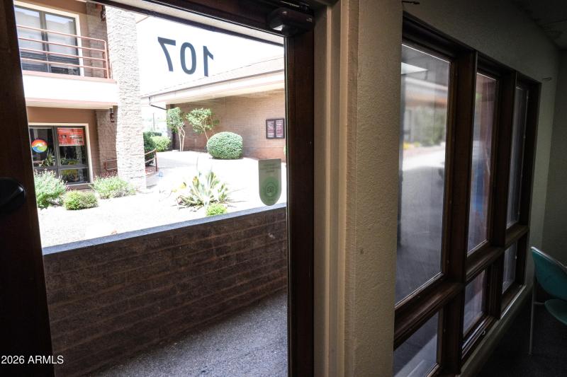Courtyard through entry door