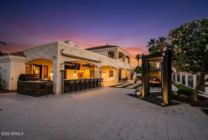 Backyard with Water Feature