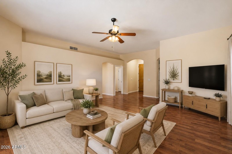 Living Room Wide Virtually Staged