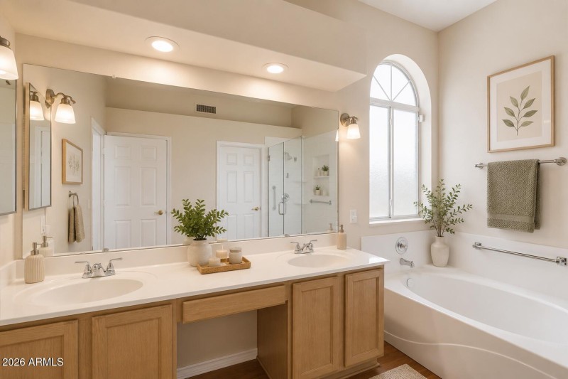 Primary Bath Virtually Staged