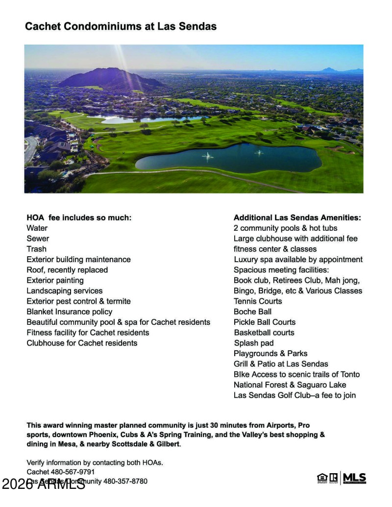 Cachet & Las Sendas amenities