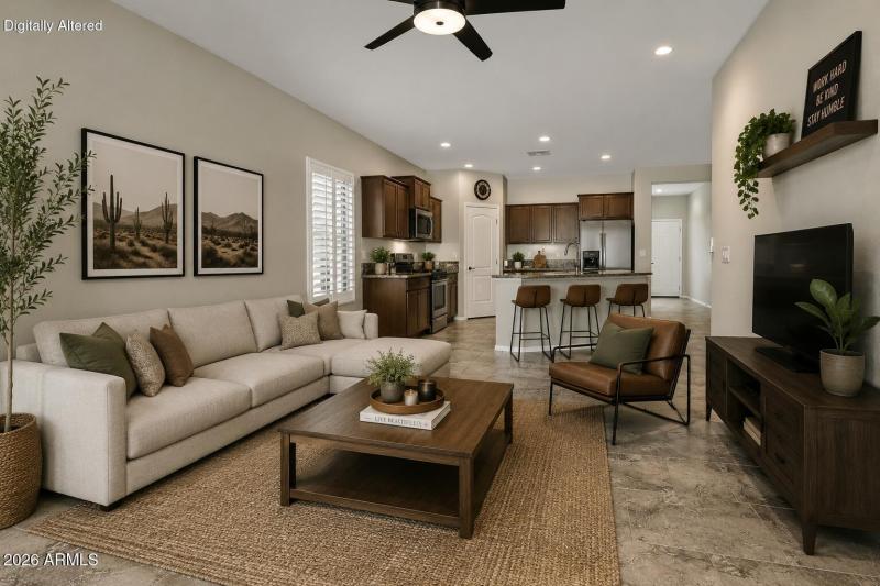 Living room virtual staged