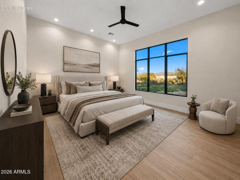 Virtually Staged Primary Bedroom