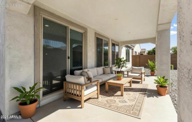 Virtually staged patio