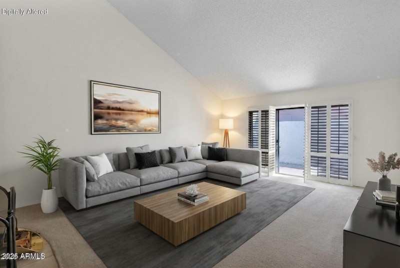 Living room virtually staged