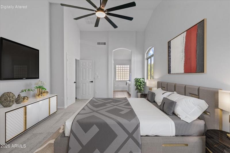 Virtual staging master bedroom