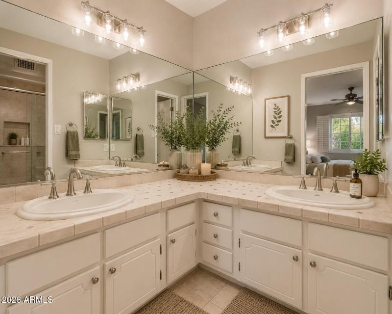 VIrtual Staged Primary Bathroom