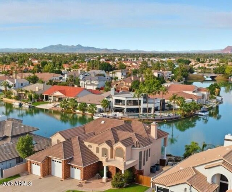 Aerial of Lake & Mountains