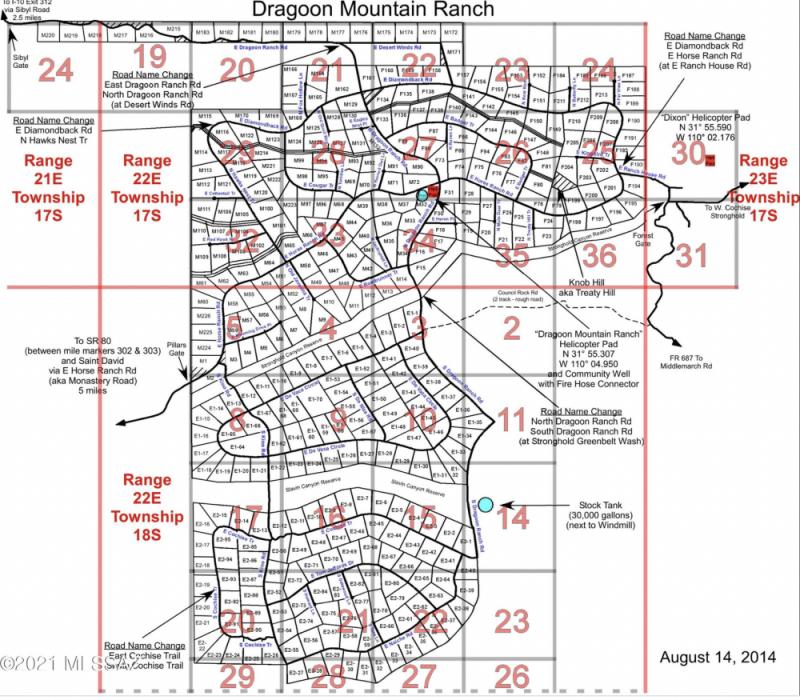 Dragoon Mountain Ranch Map