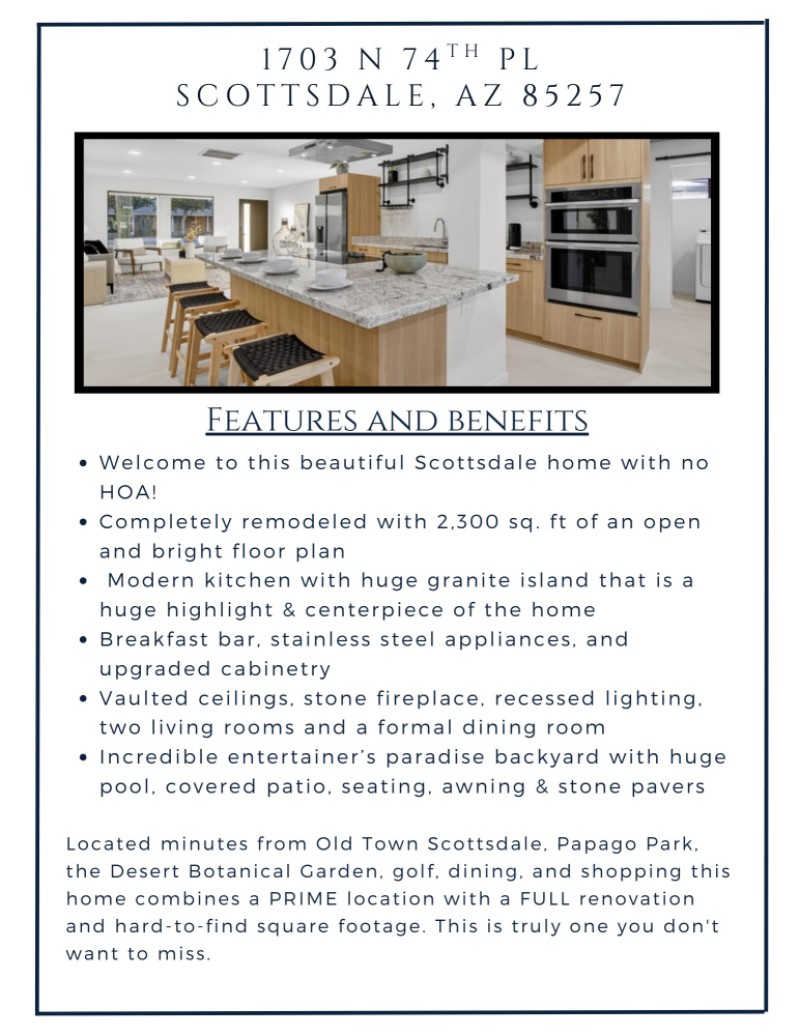 Features & Benefits List