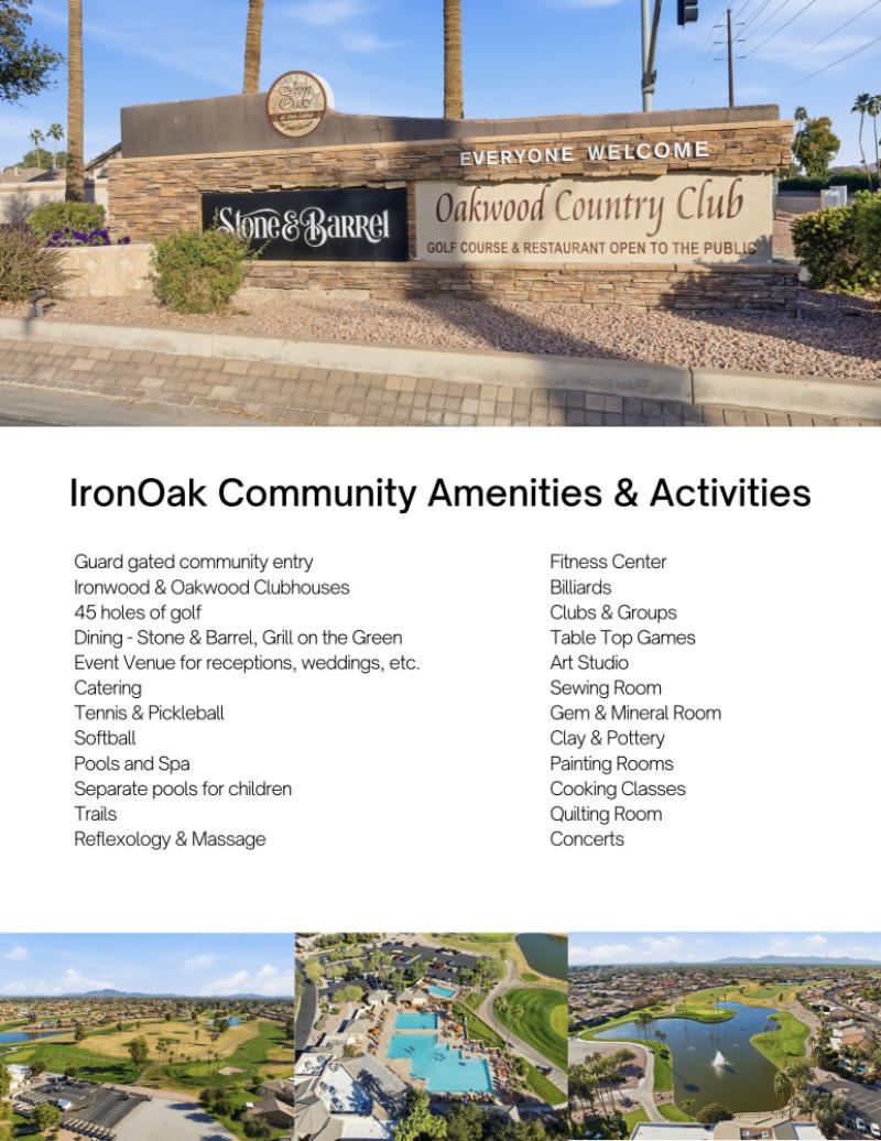 IronOaks Community Amenities/Activities
