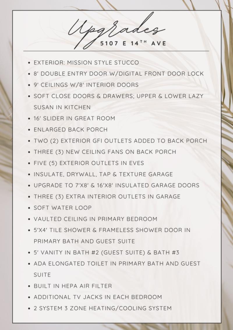 Upgrades List